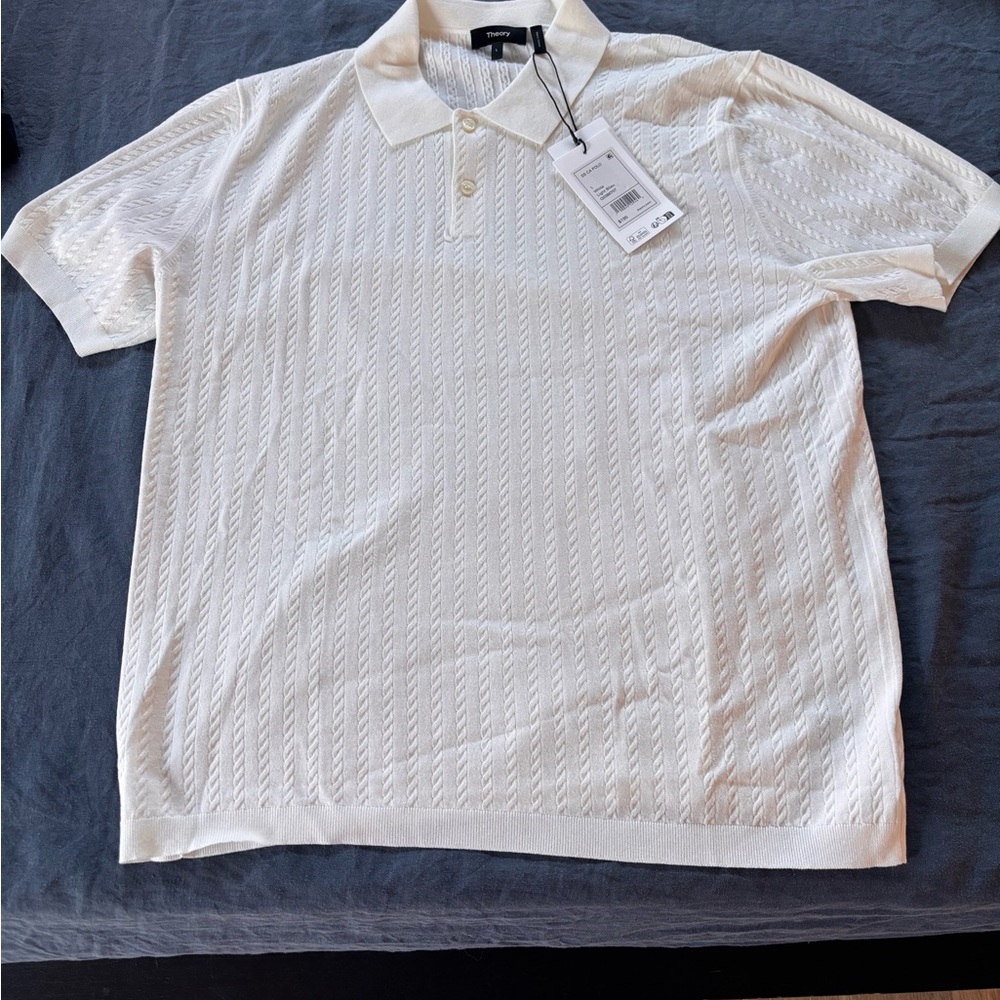 Theory Men's cable knit polo